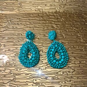 Green Beaded Drop Earrings